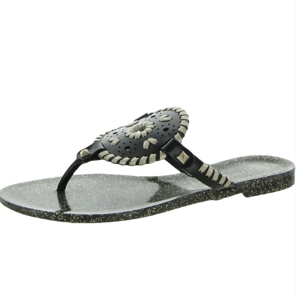 Jack Rogers Womens Georgica Sparkle Jelly Flip-Flops size 10